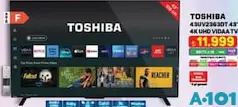 TOSHİBA 43UV2363DT 43 İNÇ 4K UHD VIDAA TV AKILLI TELEVİZYON